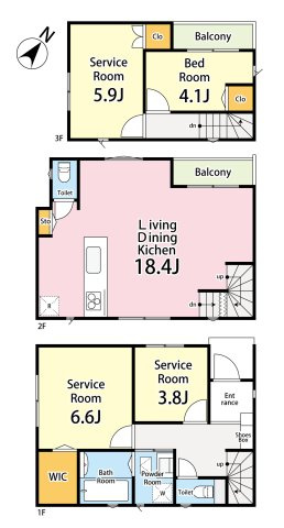 板橋区徳丸4丁目　生活快適エリア　新築分譲住宅全2棟の間取り|2号棟