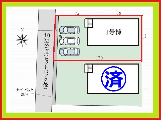 名古屋市中川区下之一色町字松蔭７丁目の新築一戸建の区画図|◇１号棟◇　　