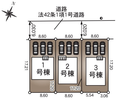 耐震+制震の家 高屋町：住宅性能取得物件 1号棟の区画図|★先着順販売受付開始！
◎耐震+制震の家 高屋町：住宅性能取得物件 1号棟
★子育てグリーン住宅：40万円交付対象物件
◎高屋小学校徒歩14分
◎ゆめタウン小徒歩8分
◎子守唄の里高屋駅徒歩5分