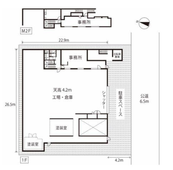八王子市北野町の倉庫の間取り