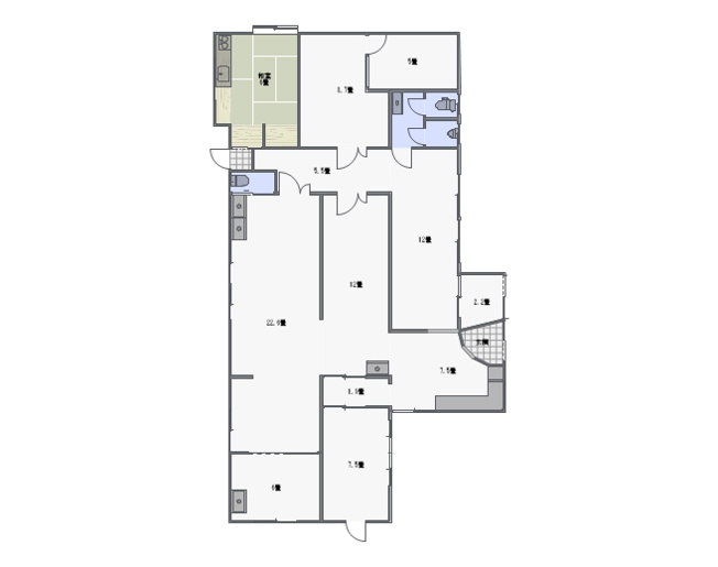 【間取り】 | 富岡市田島　住宅・事業用物件 | 天井高あり、事務所・作業所にも適しています