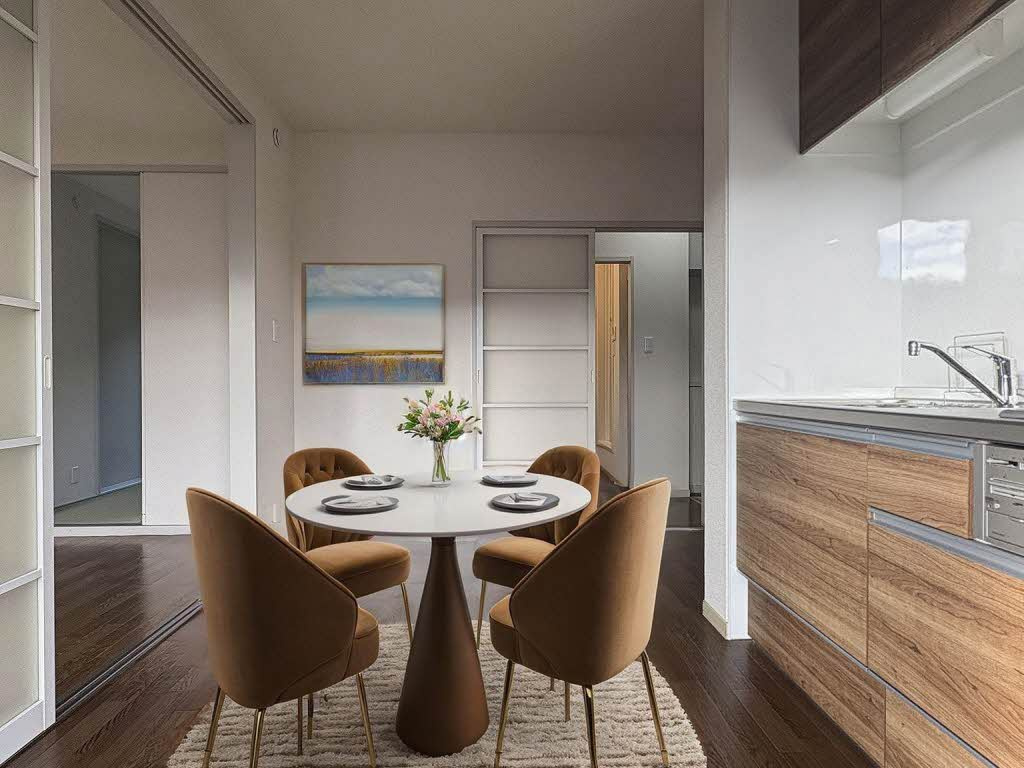 ピュア・コートの居間・リビング|家具等は配置のイメージで賃貸物件に付属しておりません