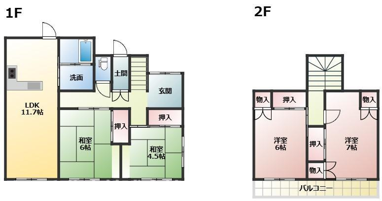 生目台東４丁目　中古戸建の間取り