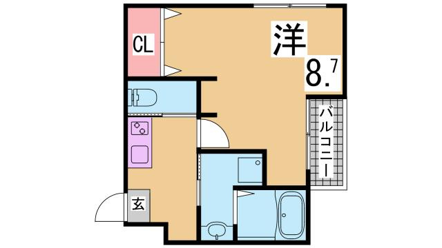 神戸市須磨区妙法寺字道正川のアパートの間取り