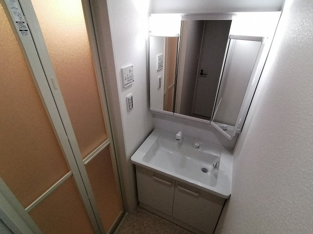 神戸市須磨区妙法寺字道正川のアパートの洗面所