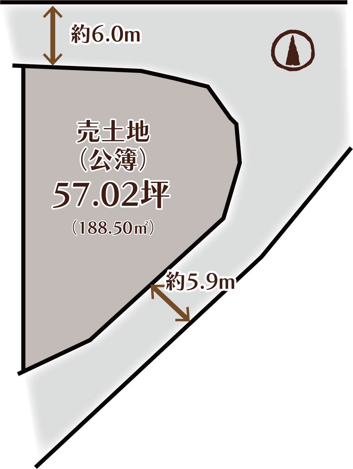 物集女町北ノ口　建築条件無土地の土地図