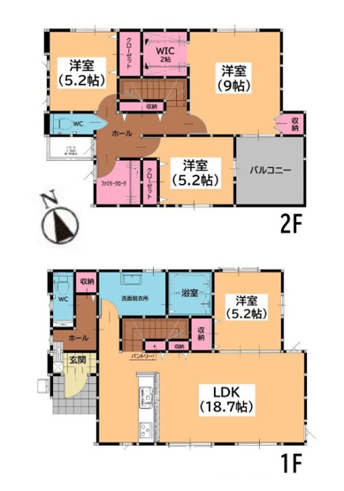 【間取り】 | 糟屋郡宇美町宇美中央1丁目3期　1号棟（全6棟）【仲介手数料無料・0円】 | 平日、土日祝日もお好きな日時にご見学可能です。お気軽にお問合せ下さい。