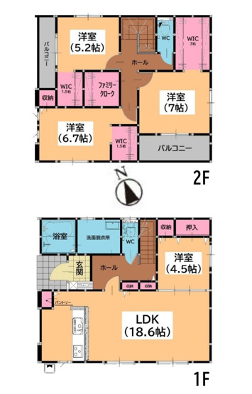 【間取り】 | 糟屋郡宇美町宇美中央1丁目3期　2号棟（全6棟）【仲介手数料無料・0円】 | 平日、土日祝日もお好きな日時にご見学可能です。お気軽にお問合せ下さい。