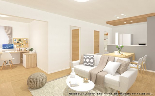 【完成予想図】 | 【LDKイメージパース】
※画像は設計図面を基に作成したイメージです。