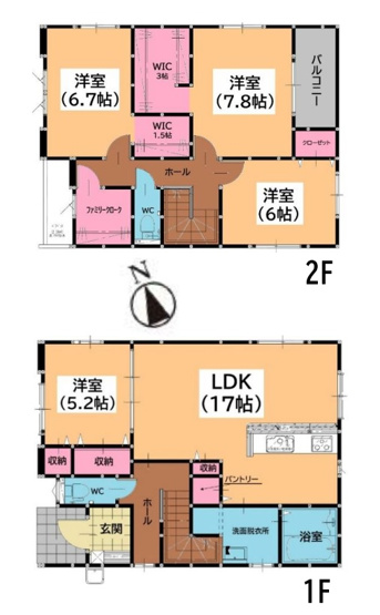 【間取り】 | 糟屋郡宇美町宇美中央1丁目3期　4号棟（全6棟）【仲介手数料無料・0円】 | 平日、土日祝日もお好きな日時にご見学可能です。お気軽にお問合せ下さい。