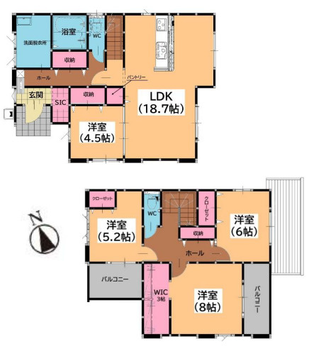 【間取り】 | 糟屋郡宇美町宇美中央1丁目3期　5号棟（全6棟）【仲介手数料無料・0円】 | 平日、土日祝日もお好きな日時にご見学可能です。お気軽にお問合せ下さい。