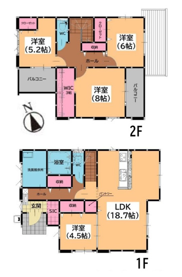 【間取り】 | 糟屋郡宇美町宇美中央1丁目3期　5号棟（全6棟）【仲介手数料無料・0円】 | 平日、土日祝日もお好きな日時にご見学可能です。お気軽にお問合せ下さい。