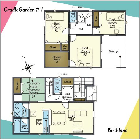 新築戸建・新築建売　伊達市南堀第1　伊達小・伊達中の間取り
