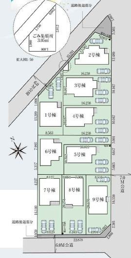 グラファーレ富里市御料の区画図