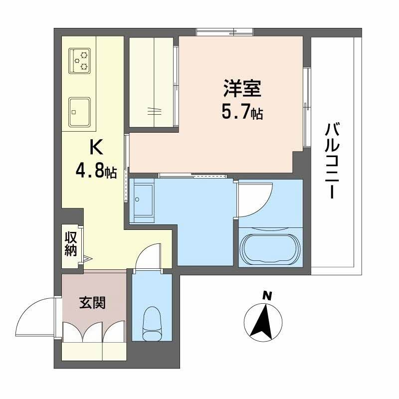 熊本市中央区南熊本１丁目の賃貸マンションの間取り