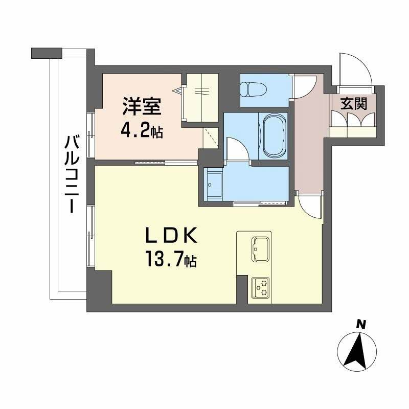 熊本市中央区南熊本１丁目の賃貸マンションの間取り