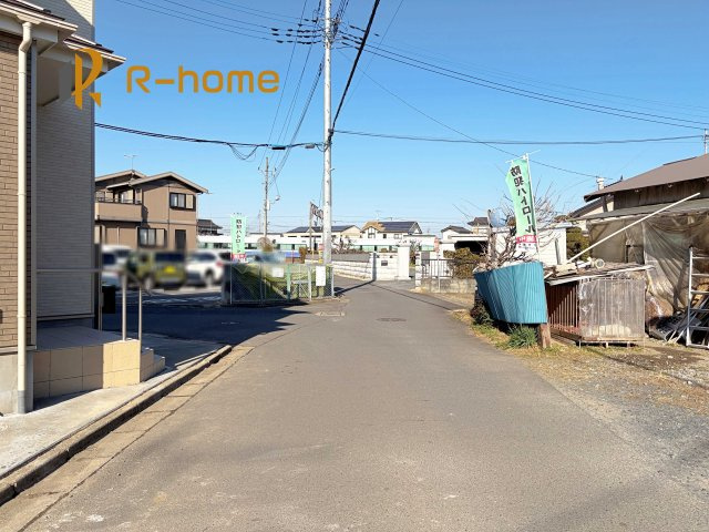 水戸市内原町　新築戸建て　A号棟の前面道路含む現地写真|堂々！建物完成♪実際のお部屋をご見学可能です♪
ご見学が一番の資料！お気軽にお問い合わせ下さい♪