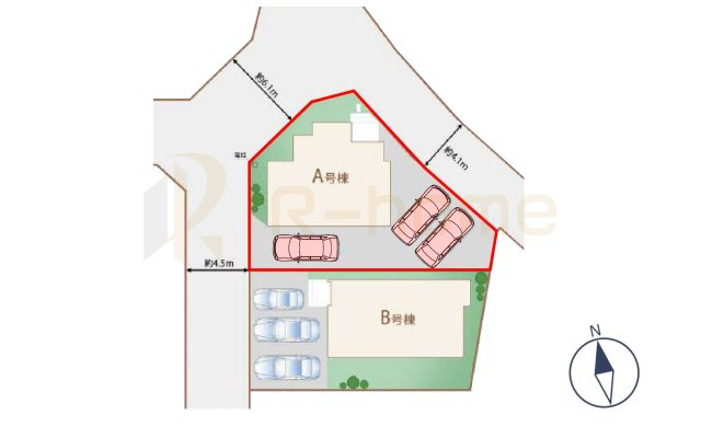 水戸市内原町　新築戸建て　A号棟の区画図|大きなお買い物だからこそ、メリット・デメリットを伝えさせて頂きます。
R-homeにお任せください♪