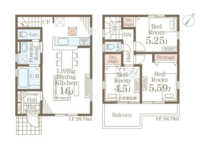 糟屋郡篠栗町庄6丁目第1-1棟（1号棟）の区画図|配置図（1号棟）