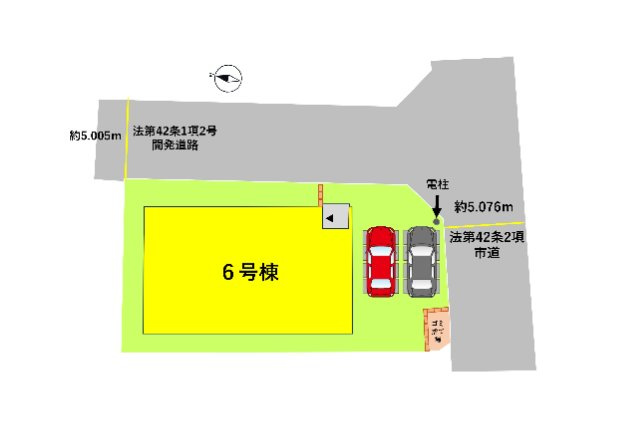 熊本市南区御幸木部2丁目第4-1棟（6号棟）　の区画図|配置図（6号棟）