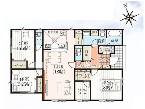 【間取り】 | GRAFARE深谷市針ヶ谷　【平屋】新築住宅 | ≪2号棟≫