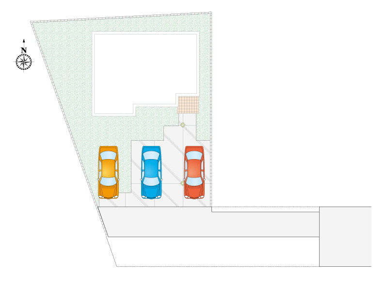 【国定町2丁目8区画　1号棟　配置図】