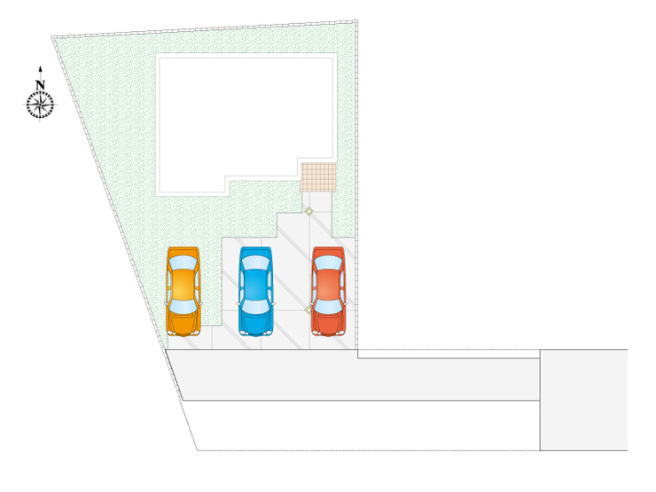 【国定町2丁目8区画　1号棟　配置図】
