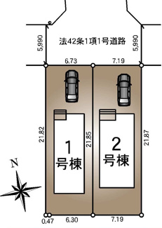 【区画図】 | 郡山市御前南5丁目新築一戸建て２棟