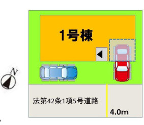 【区画図】 | 糟屋郡粕屋町長者原東3丁目1期　1号棟（全1棟）【仲介手数料無料・0円】 | 区画図です。1号棟