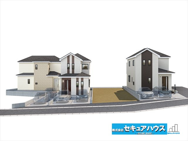 【同施工物件ご案内可能】豊明市新栄町全5棟の外観パース|【外観イメージパース】
■株式会社　セキュアハウス■
住宅ローンに強く、知識、経験豊富なスタッフ在籍
お客様に寄り添い、ご成約後もサポート致します。