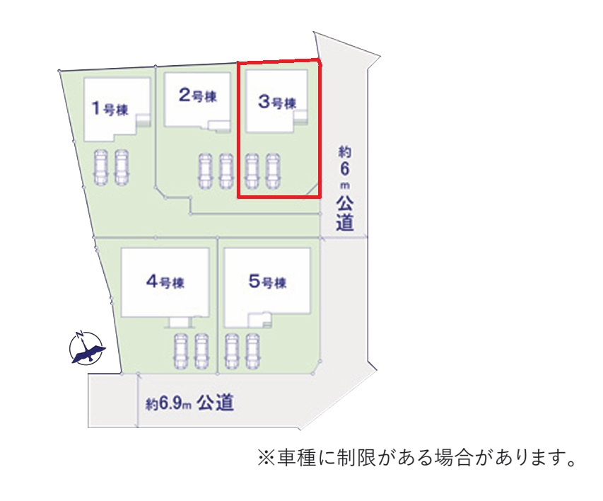 ケイアイフィット　水戸市東台　1期 　3の前面道路含む現地写真|3台駐車可能なカースペースを確保。毎日のお車の出し入れがストレスなく行えます！
同メーカー完成物件の内覧が可能です。ご予約はHPから、またお電話でも、お気軽にどうぞ。