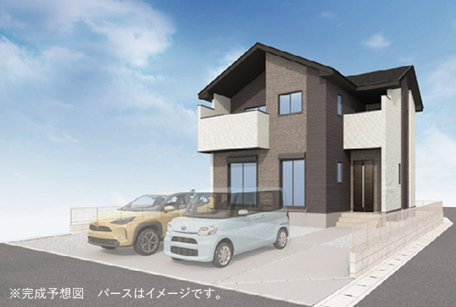 ケイアイフィット　水戸市東台　1期 　3の前面道路含む現地写真|3台駐車可能なカースペースを確保。毎日のお車の出し入れがストレスなく行えます！
同メーカー完成物件の内覧が可能です。ご予約はHPから、またお電話でも、お気軽にどうぞ。