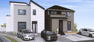 【外観パース】 | 【仲介手数料無料！！】日野市新町3丁目　新築戸建て（9期全6棟）A号棟　5380万円