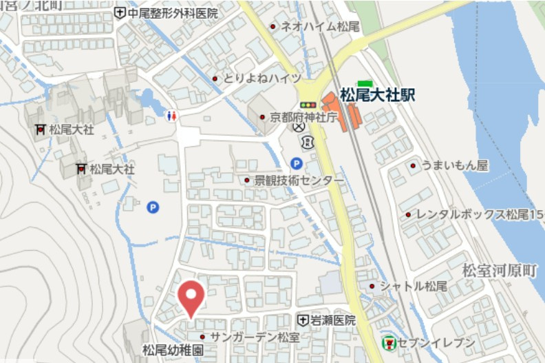 京都市西京区松室追上ゲ町　未入居物件の地図