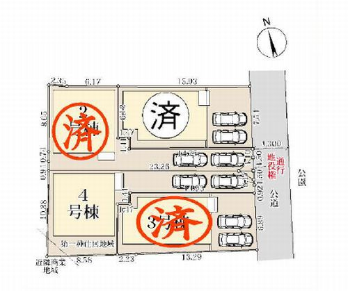 【区画図】 | 【仲介手数料０円】平塚市諏訪町　新築一戸建て　4号棟　全4棟 | 【仲介手数料０円】平塚市諏訪町　新築一戸建て　全4棟