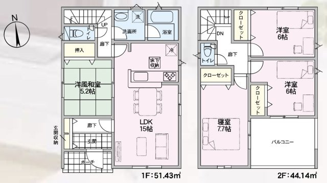【新築戸建】深谷市武蔵野第2 全3棟の間取り