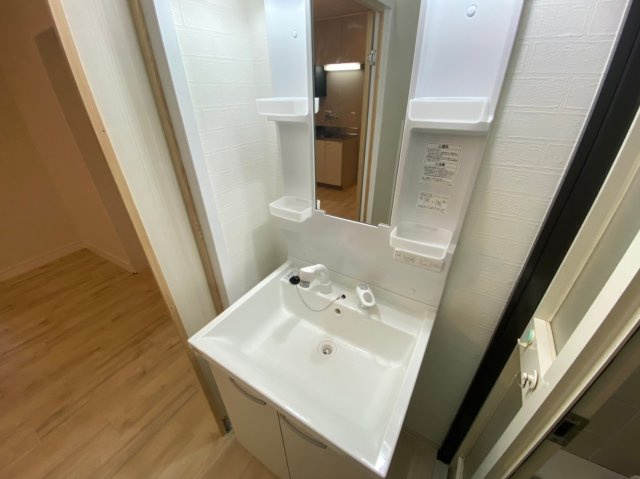 松塚テラスハウスの洗面所|ゆったりとスペースのある洗面所