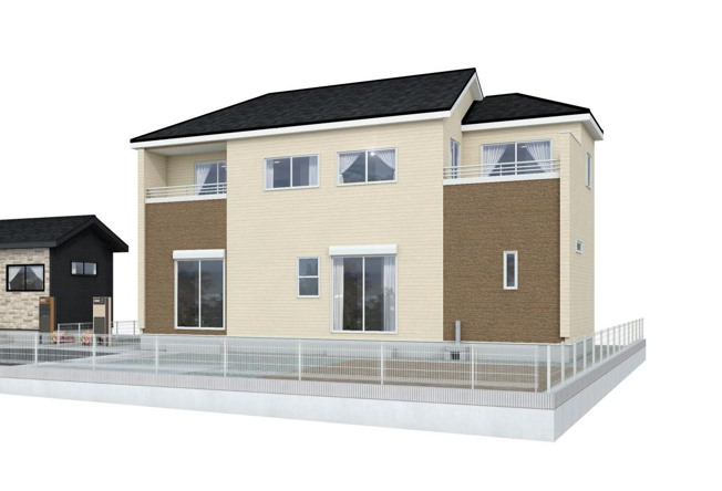 【外観パース】 | ブルーミングガーデン前橋市総社町植野ー② | （完成予想図）オール電化住宅登場です！