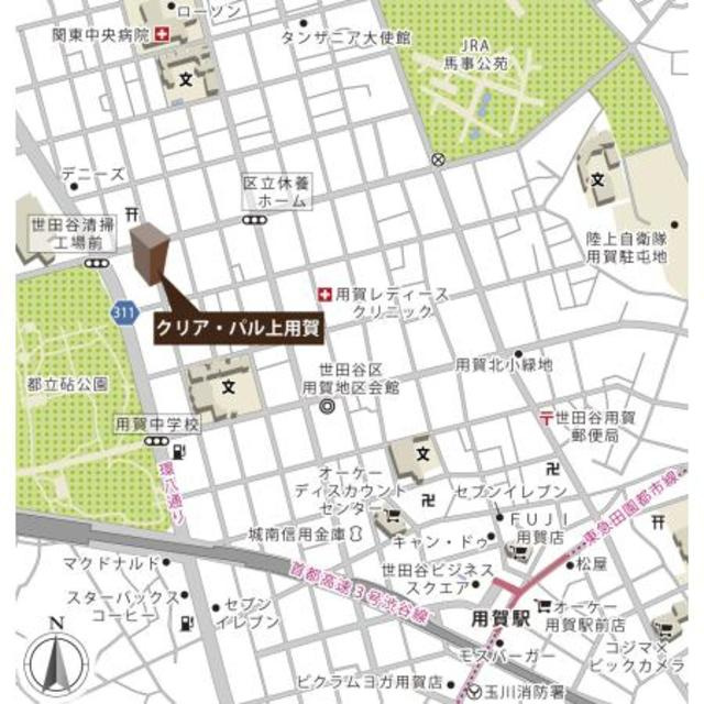 クリア・パル上用賀の地図