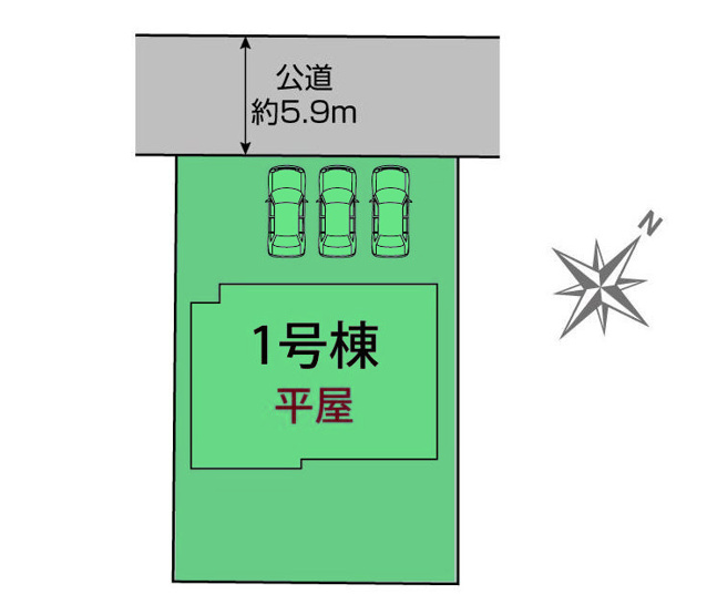 【区画図】 | ブルーミングガーデン前橋市朝倉町4丁目ー① | 敷地面積92坪！カースペースは並列3台駐車可能！