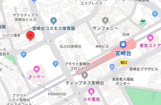 アスリュクス宮前平の地図