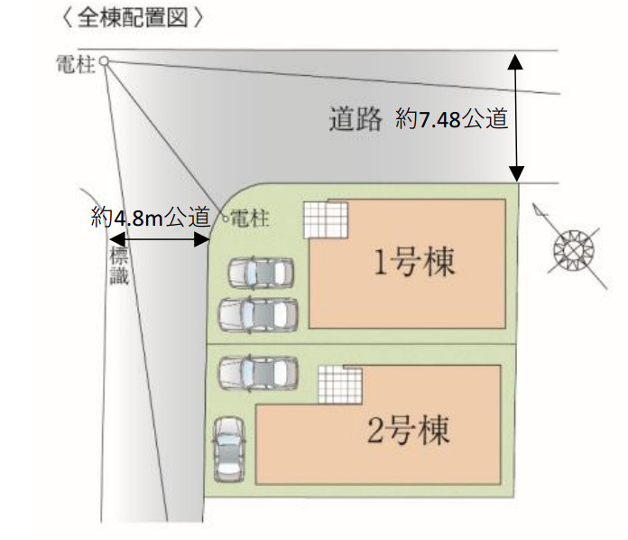 新築/ふじみ野市元福岡2丁目　3期全2棟の区画図
