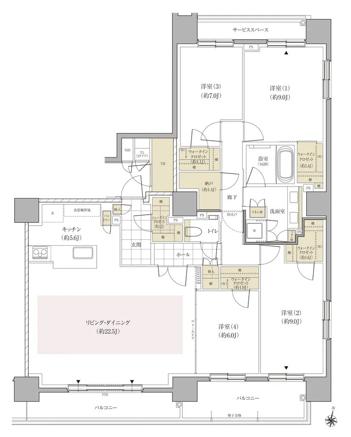 パークホームズ円山表参道フロントの間取り