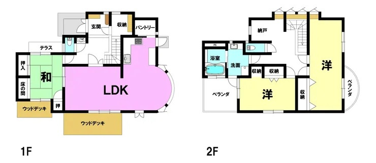 阿南市羽ノ浦町中庄洲崎中古戸建の間取り