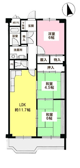 【間取り】 | 秦野マンションB棟３階　