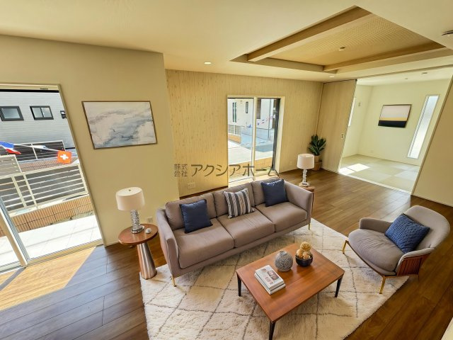 東村山市秋津町4丁目・全7棟　新築一戸建　3号棟の内装|LDK20帖（家具はCG画像での表示になります）