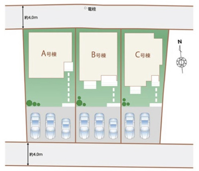 【区画図】 | 読谷村上地（全3棟）B・C号棟 | ※A号棟成約済み