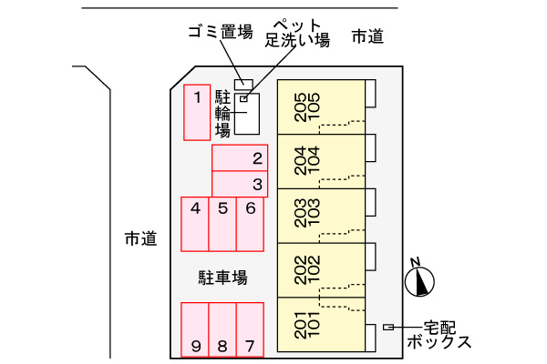 ロジュマン湖北台の駐車場|駐車場