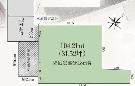 敷地面積31.5坪　売地　狭山市笹井2丁目