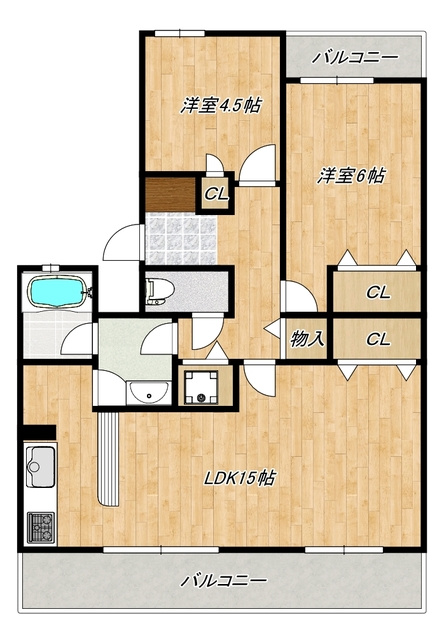 セレーノ大宮A棟の間取り|間取図です。